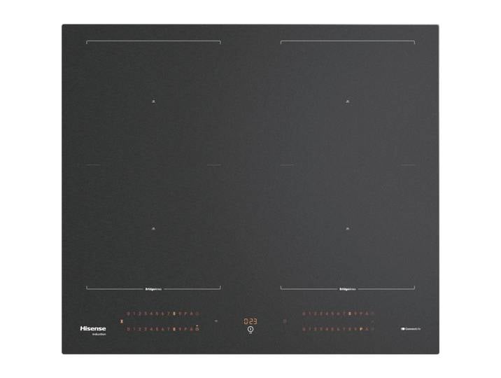 Hisense Induktionskochfeld, Schwarz, Glas, 59.5x5.4x52 cm, Kindersicherung, Bräterzone, Kurzzeitwecker, Brückenfunktion, Hauptschalter, Flächenbündiger Einbau, Küchen, Küchenelektrogeräte, Kochfelder, Induktionskochfelder