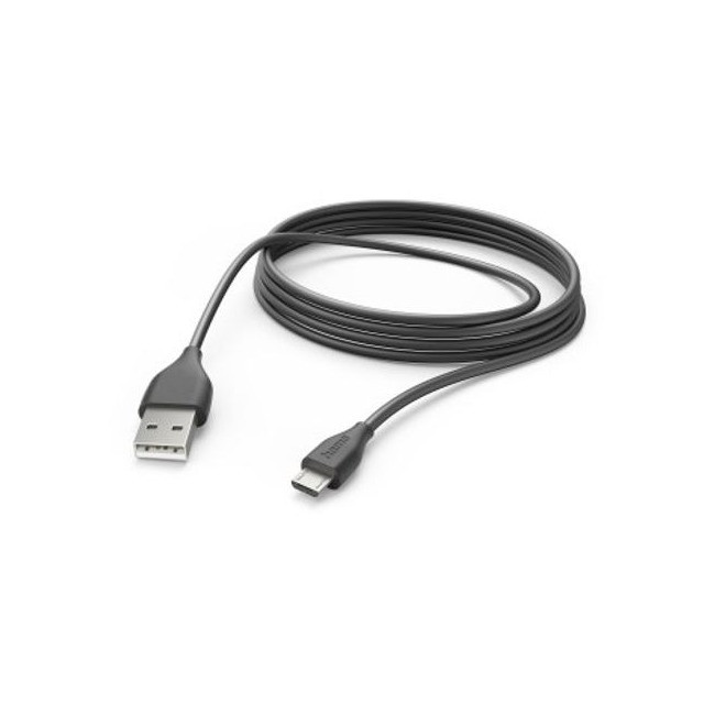 Hama USB-A naar Micro-USB kabel, 3 meter, zwart