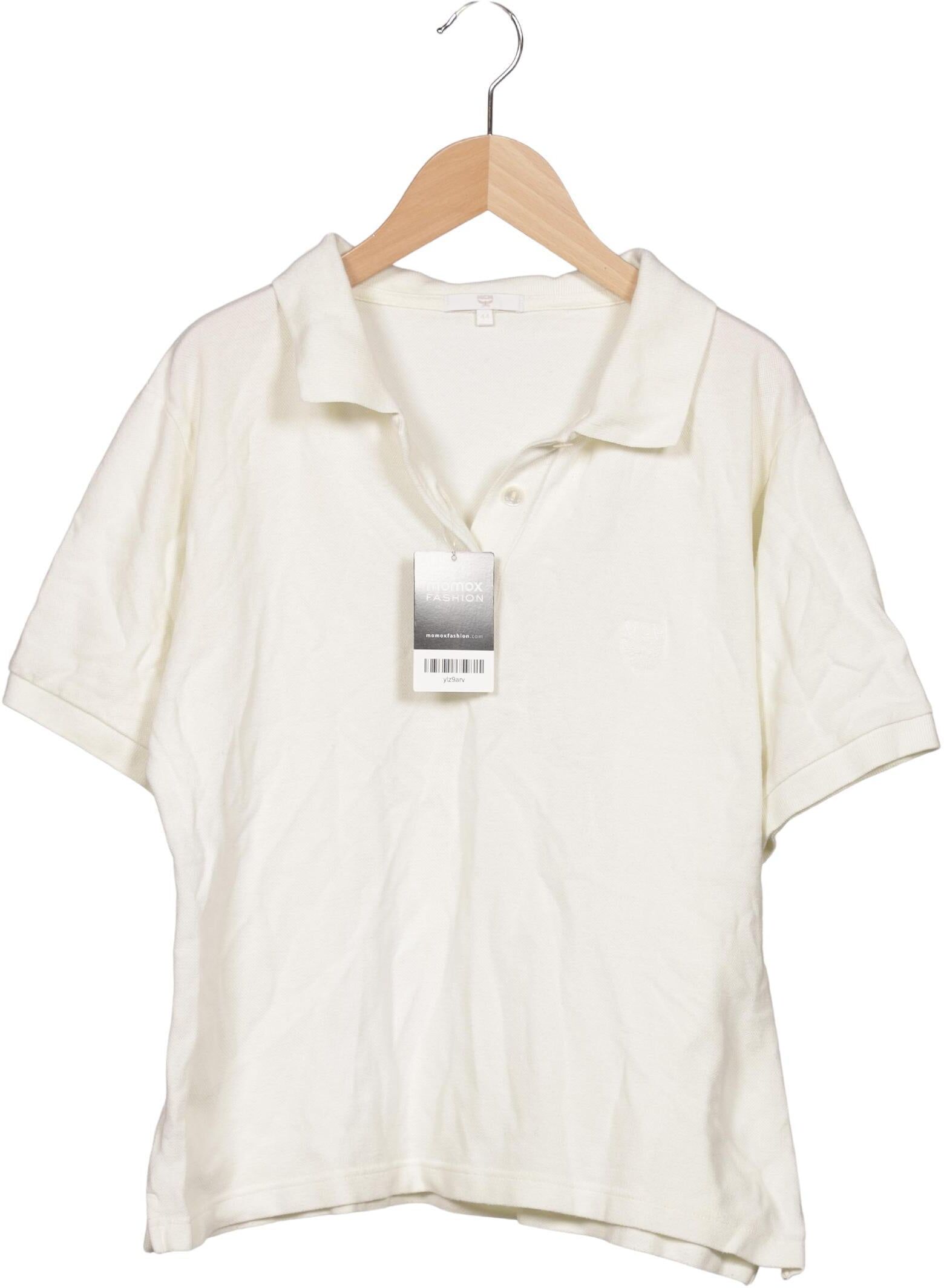 MCM Damen Poloshirt, Cremeweiß, Gr. EU 44, Baumwolle - Second Hand