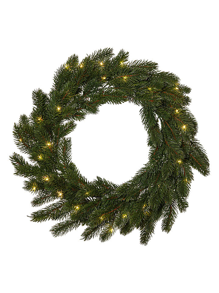 STAR Trading LED-Tannenkranz "Erna" in Grün - Ø 50 cm - onesize