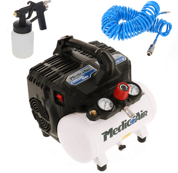 NuAir Medic+Air SILTEK S/6 SANIFICO - Fahbarer elektrischer Kompressor für die Desinfektion - 6 lt