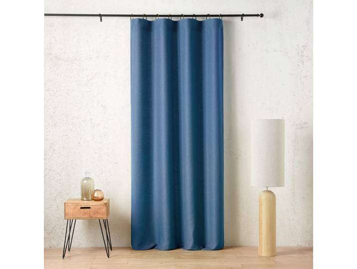 Rideau à anneaux - tissé en france - 145x260cm - bleu marine