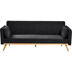 SCHLAFSOFA Stoff Schwarz Asaa