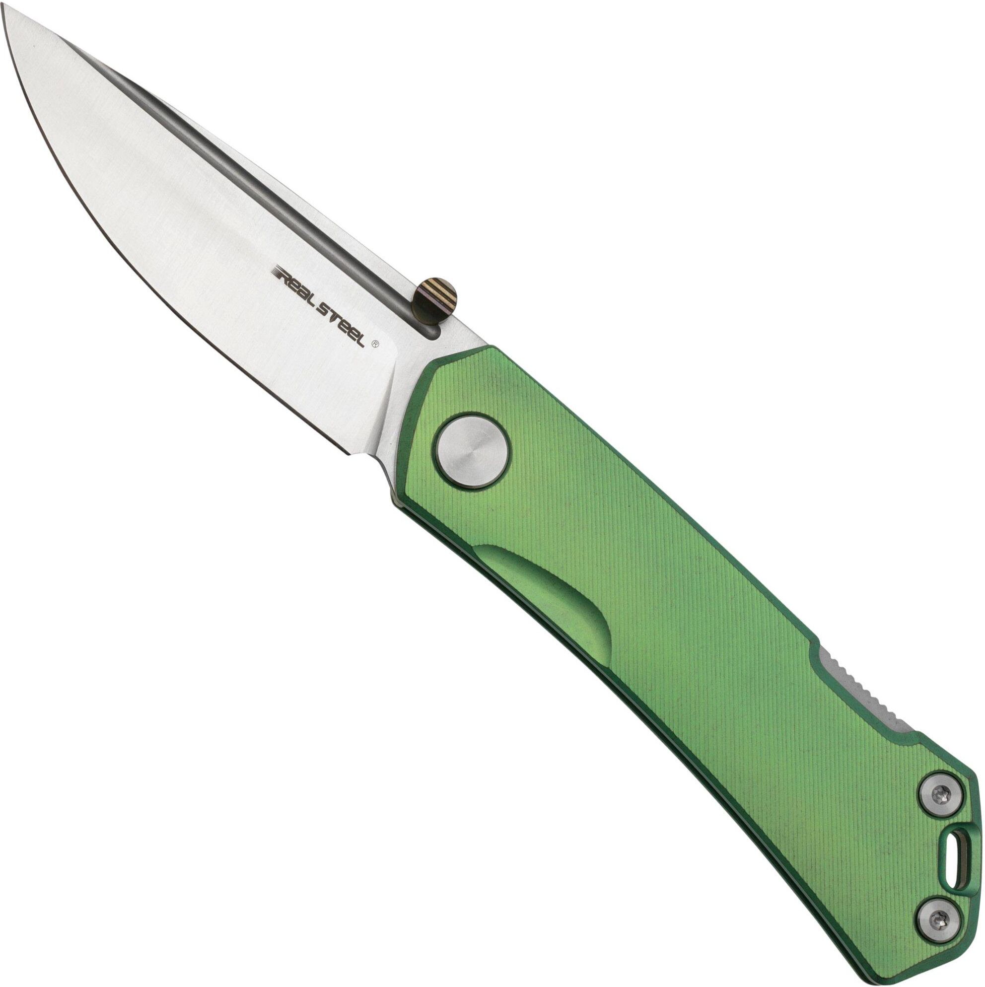 Real Steel Knives Real Steel Luna Maius Titanium Spring Green 7094, coltello da tasca