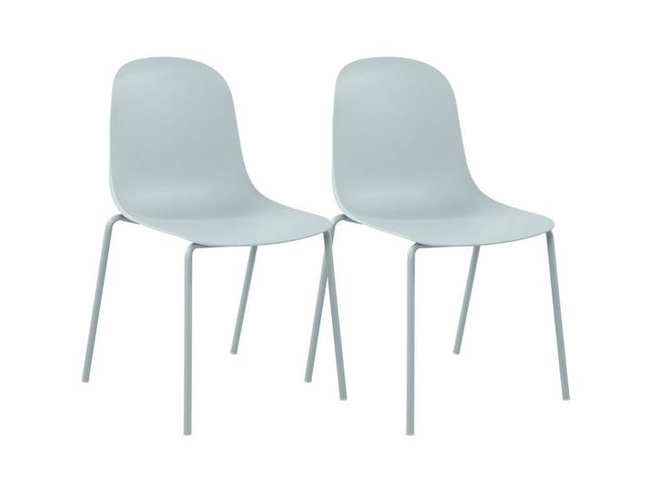 CLP Stapelstuhl 2er Set Kunststoff Türkis, Metall, 51x85x55 cm, Esszimmer, Stühle