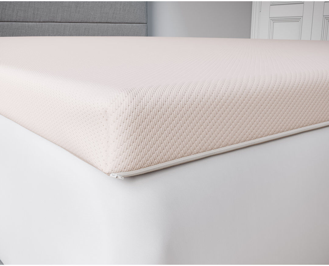 Symple Stuff Tynemouth Memory Foam Mattress Topper With Zip Cover Cream Kingsize (5')