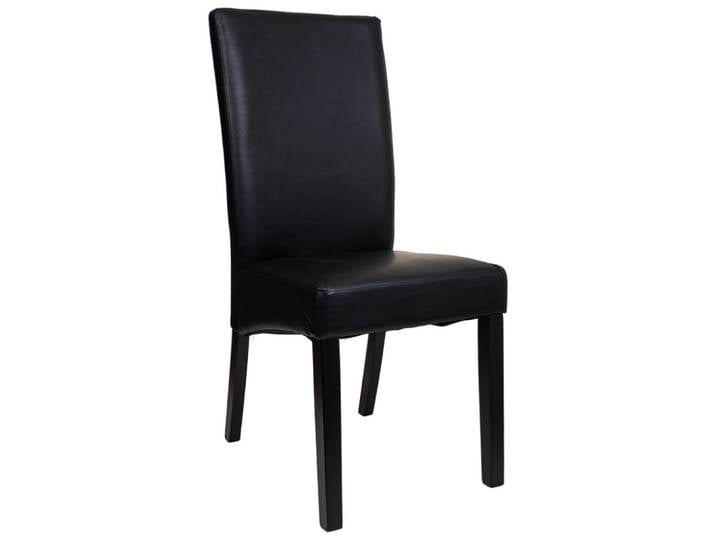 Chaise en bois tapissée noire 49x48x42/102h