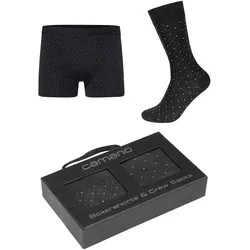 2er Pack camano Comfort Baumwolle Boxershorts & Socken in Geschenkbox Herren 9710 - castlerock L
