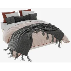 OKWISH Bett 160x200 cm aus Hollandwolle mit stabiler Konstruktion – modernes Design und hohe Funktionalität Beige