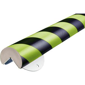 Knuffi Schutzprofil Typ WPK A+, Kreis, zum Anschrauben, 0,5m, tagesfluoreszierend, schwarz/gelb, 60x50mm, Eckenschutz
