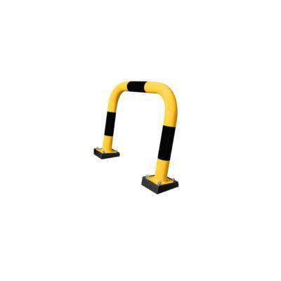 Rammschutzbügel SWING, Außeneinsatz, 640 x 750 mm, gelb/schwarz