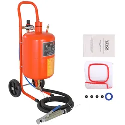 VEVOR Mobiles Sandstrahlgerät 18,92 L Sandstrahlanlage 243,84 cm ArbeitsschlauchSandstrahler 60–110 PSI Arbeitsdruck ideal zum Entfernen von Rost, Farbe, Flecken und das Polieren großer Flächen