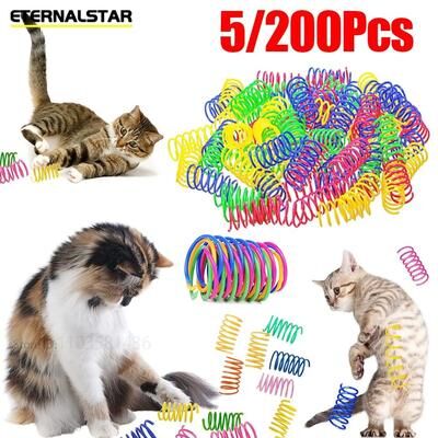 Uplifted Finds Durable Colorful Spiral Coil Cat Spring Toys 60 Pcs