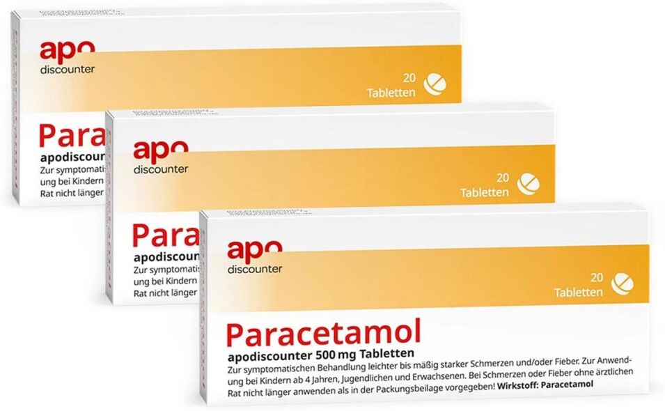 Paracetamol 500 mg von apodiscounter 3x20stk