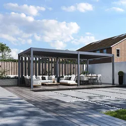 Weide Pergola Sichtschutzwand 3,6 M Mit Verstellbaren Lamellen Anthrazit3.6 Meter Anthrazit