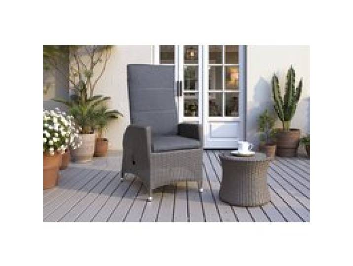 B-Ware: OUTFLEXX Vigo Dining-Sessel, stahlgrau-meliert, Polyrattan, 60x68x111cm, Rücken stufenlos verstellbar