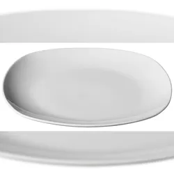 aro Teller flach, Porzellan, 25 x 25 cm, quadratisch, weiß, 6 Stück
