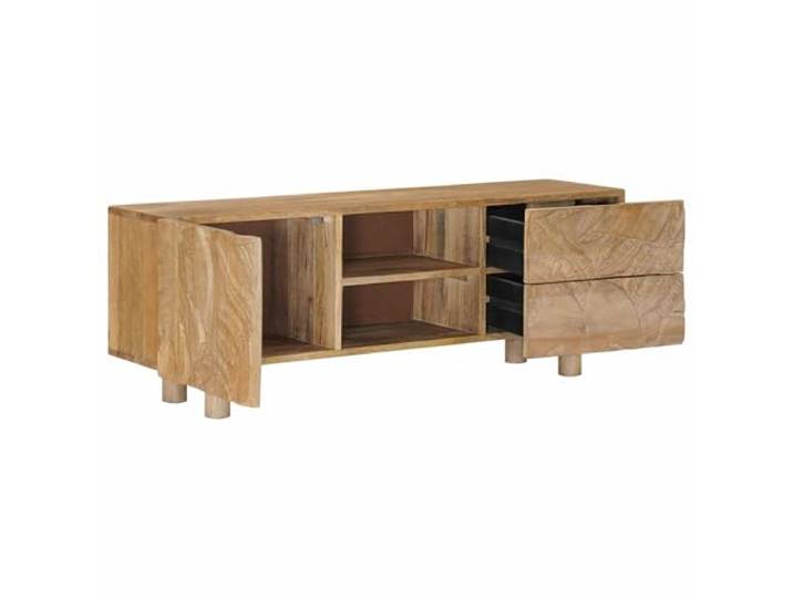 TV-Schrank mit Schubladen, Regal und Tür, 110 x 30 x 40 cm, Mango-Holz Mango-Holz, Holzwerkstoff, Schubladen, Tür, Regal, Wohnzimmer, Innenbereich, einfache Montage