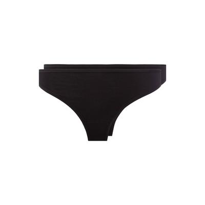 String SKINY "SKINY ADVANTAGE Cotton Stretch", Damen, Gr. 40, 2 Stk., schwarz, Obermaterial: 95% Baumwolle, 5% Elasthan, unifarben, normal, Unterhosen String