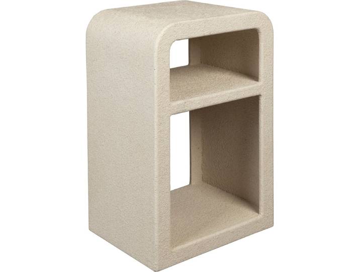 Dutchbone Veda Bijzettafel/ Nachtkastje Gerecycled Marmer Beige