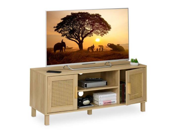 Relaxdays TV-Lowboard Rattan-Design