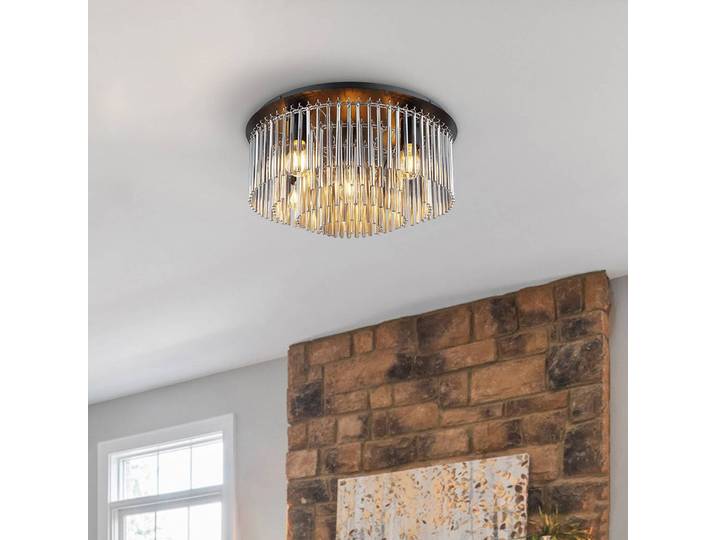 Globo Deckenlampe Gorley, dimmbar, schwarz, für Wohn- / Esszimmer, Glas, Deckenlampe