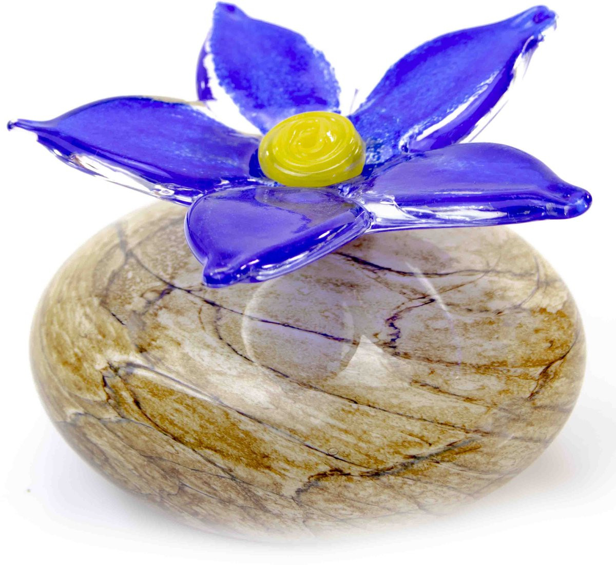 Loranto Mini Urn Vergeet-mij-nietje Blauw - Bruine Steen