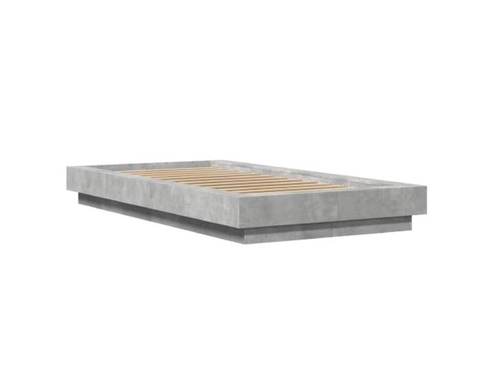 KTHLBRH Bettgestell mit Boden, Grau, Zement, 80 x 210 cm Technisches Holz, feste Lattenroste, 140 kg Tragkraft, einfache Reinigung