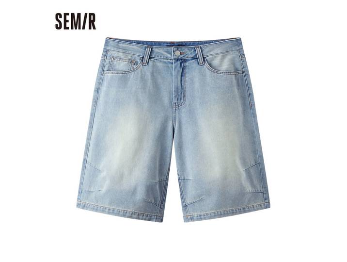 SEMIR Men's Loose Denim Shorts Denim Light Blue 32