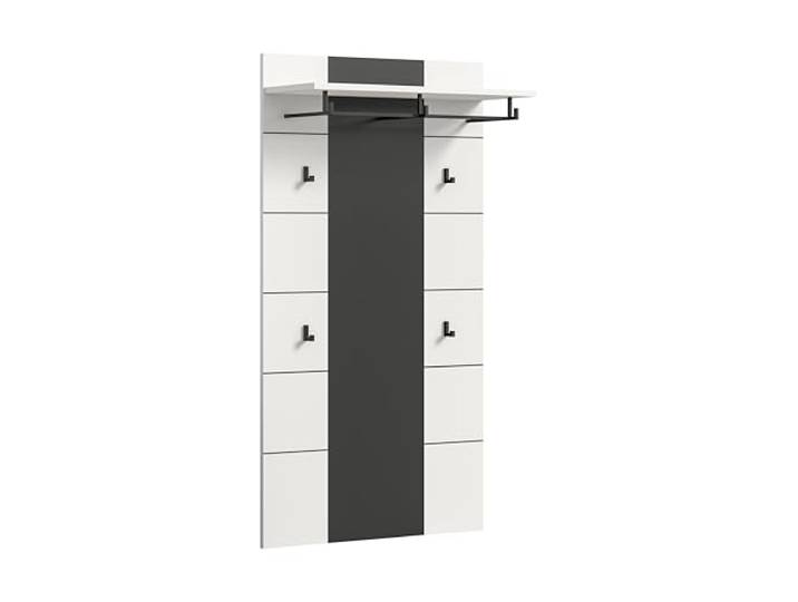 xonox.home - Paneel Canu 80x141x29 cm in Basalt grau und weiß Nb. - Wandpaneel Wandboard Wandgarderobe Garderobenwand Garderobenpaneel Flurpaneel - modern & stilvoll