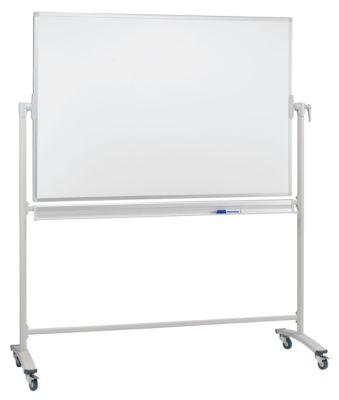 Mobile Drehtafel Franken, Querformat, 360° schwenkbar, mit Stativ, B 2200 x H 1200 mm, emailliert weiß