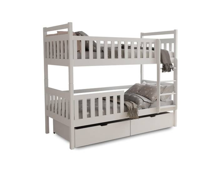 Deine Möbel 24 Etagenbett Mico Weiß 90/200, Holz, Babymöbel & Kindermöbel, Kinderzimmer & Jugendzimmer, Stockbetten