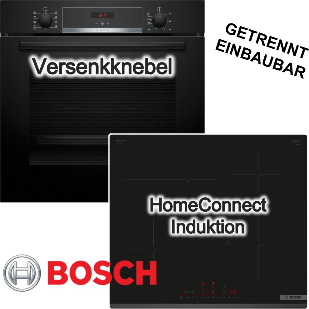 BOSCH Herdset LED Display Hydrolyse + Induktionskochfeld PowerBoost Restwärmeanzeige