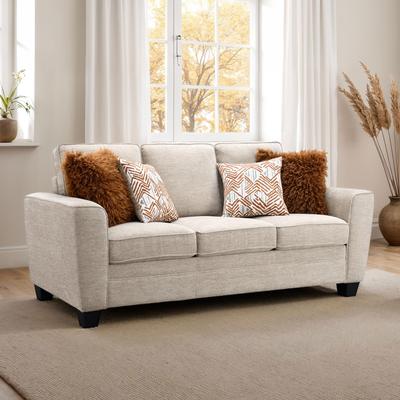 Furniture of America Maevy Chenille Sofa with Accent Pillows