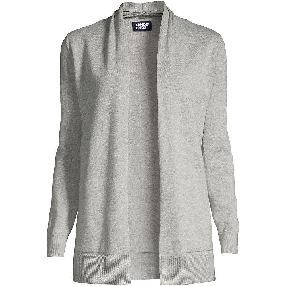 Offener Cardigan für Damen in Plus-Größe, Damen, size: plus, Grau, Baumwolle, by Lands' End
