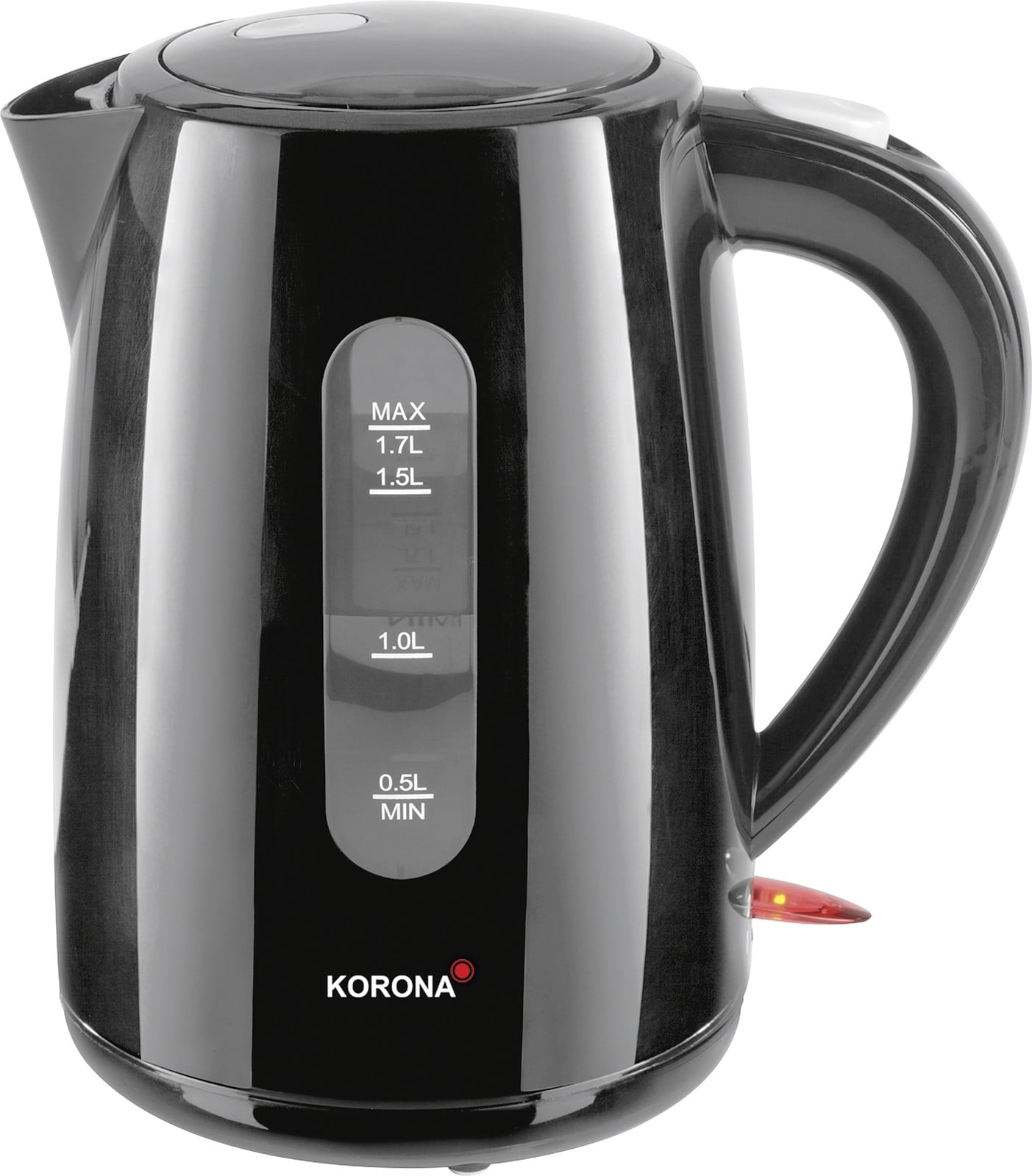 Korona Waterkoker 2200 Watt, 1,7 liter, Zwart met waterniveau-indicator