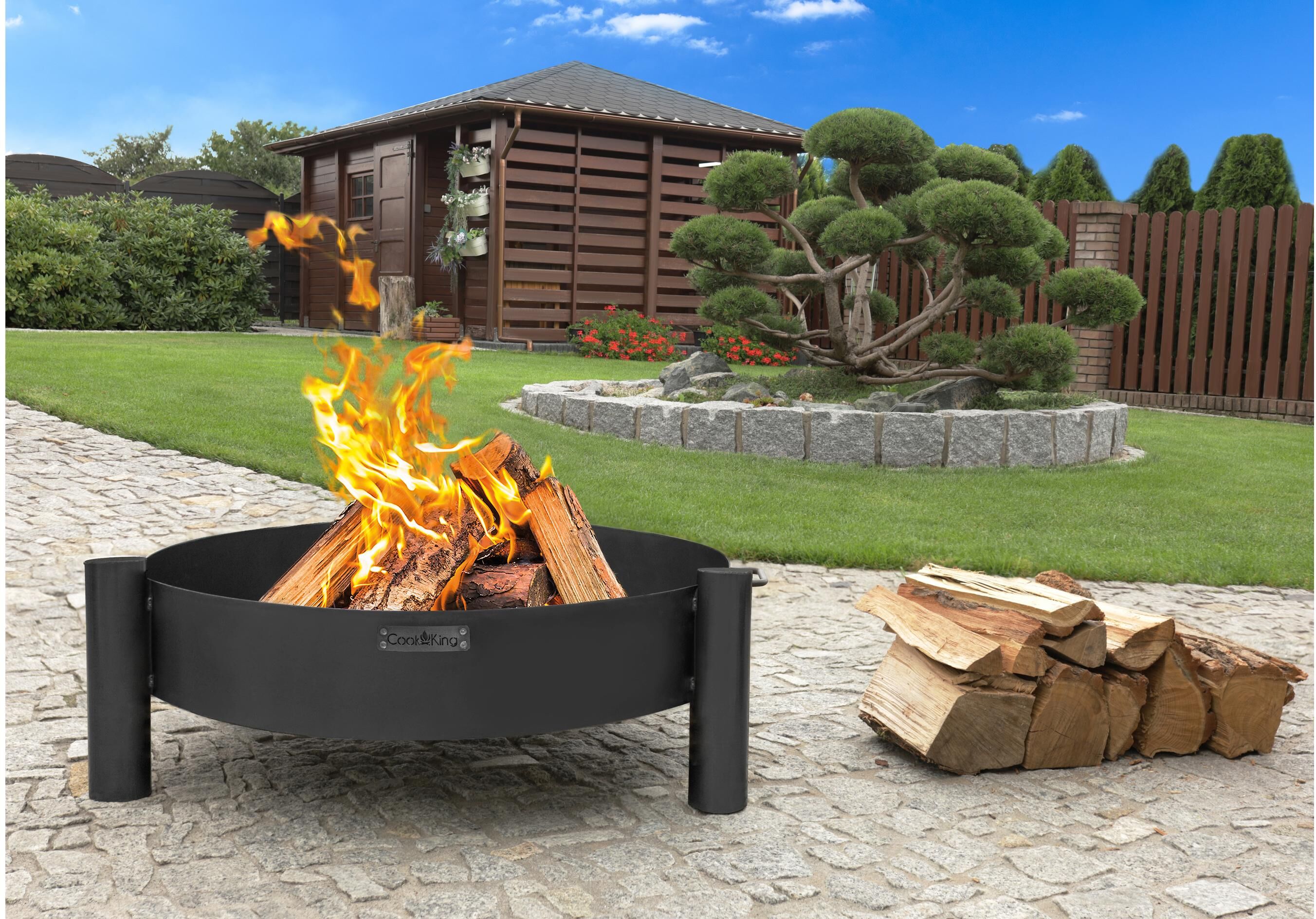 Feuerstelle COOKKING "Feuerstelle Haiti", keine angabe, B:68cm H:30cm L:60cm Ø:60cm, Stahl, Feuerkörbe, Feuerstelle keine angabe Einheitsgröße