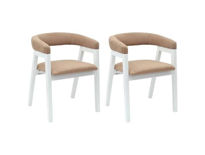 KDVXBCQJH Esszimmerstuhl 2er Set Armlehne Massivholz Weiß 54x57x73cm Stabile Armlehnenstühle aus Gummiholz für Küche und Esszimmer. Ergonomischer Sitzkomfort mit 110 kg Tragkraft.