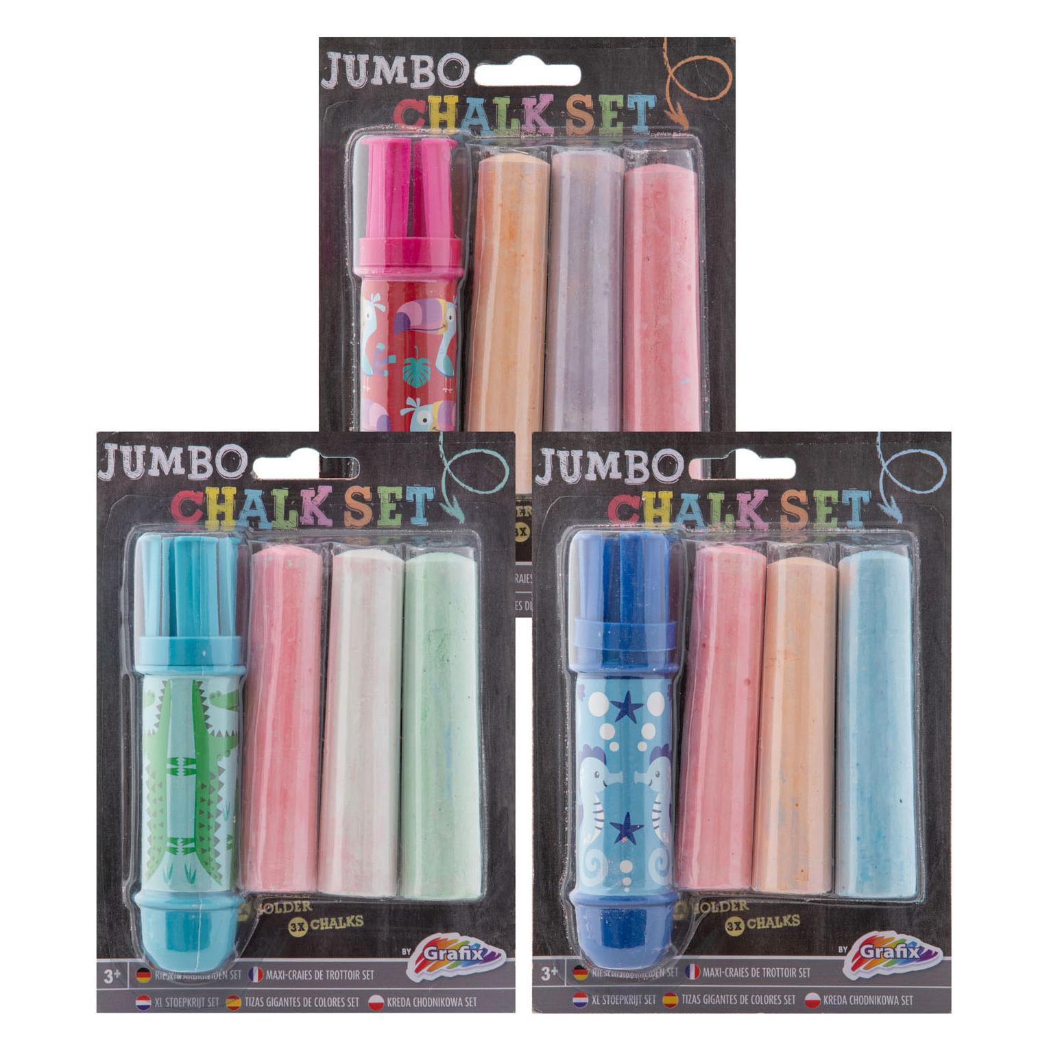 Grafix Jumbo Kreidehalter + Kreide, 3St. (3x) (21536335)