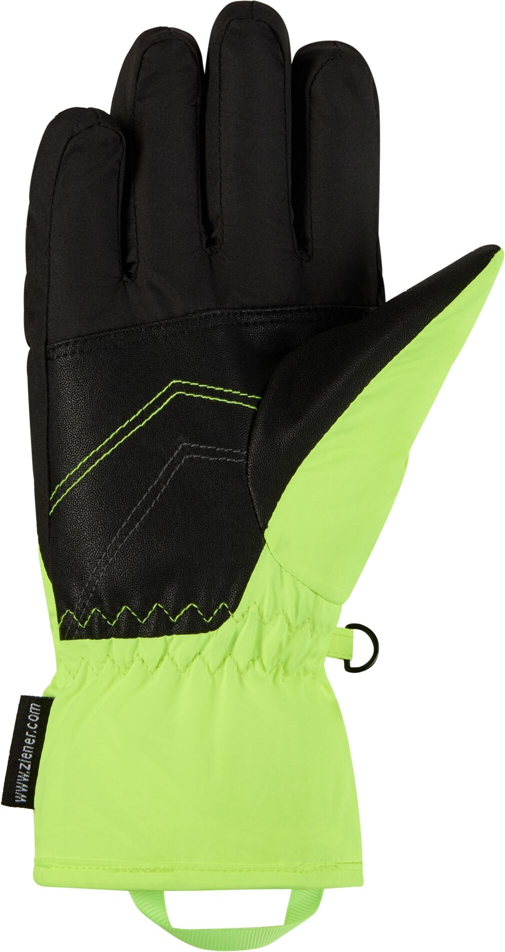 Skihandschuhe ZIENER "LAVIVI-Z AQUASHIELD JUNIOR", Kinder, Gr. 3, gelb (poison gelb), Kunstfaser, Handschuhe Skihandschuhe, warm, wasserdicht, winddicht, atmungsaktiv poison gelb 3