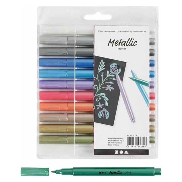 Creativ Company Fasermaler Metallic 12 Stück (12x) (37376)