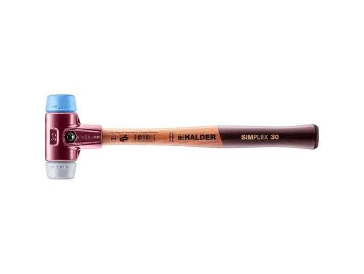 Maillet SIMPLEX\, TPE souple/TPE moyen; avec boîtier en fonte malléable et manche en bois D=30 mm 3013.030