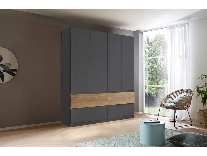 Drehtürenschrank Winnipeg 181cm ohne Beleuchtung Grau/Graumetallic