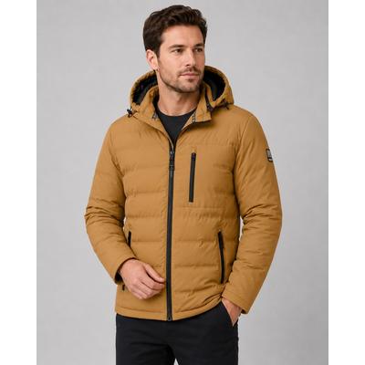 Parka LPO "Parka Justin – vegan wattiert mit abnehmbarer Kapuze", Herren, Gr. S, braun (bone braun), Web, 100% Polyester, regular fit hüftbedeckend, abnehmbar, Jacken Parka, auch in Großen Größen
