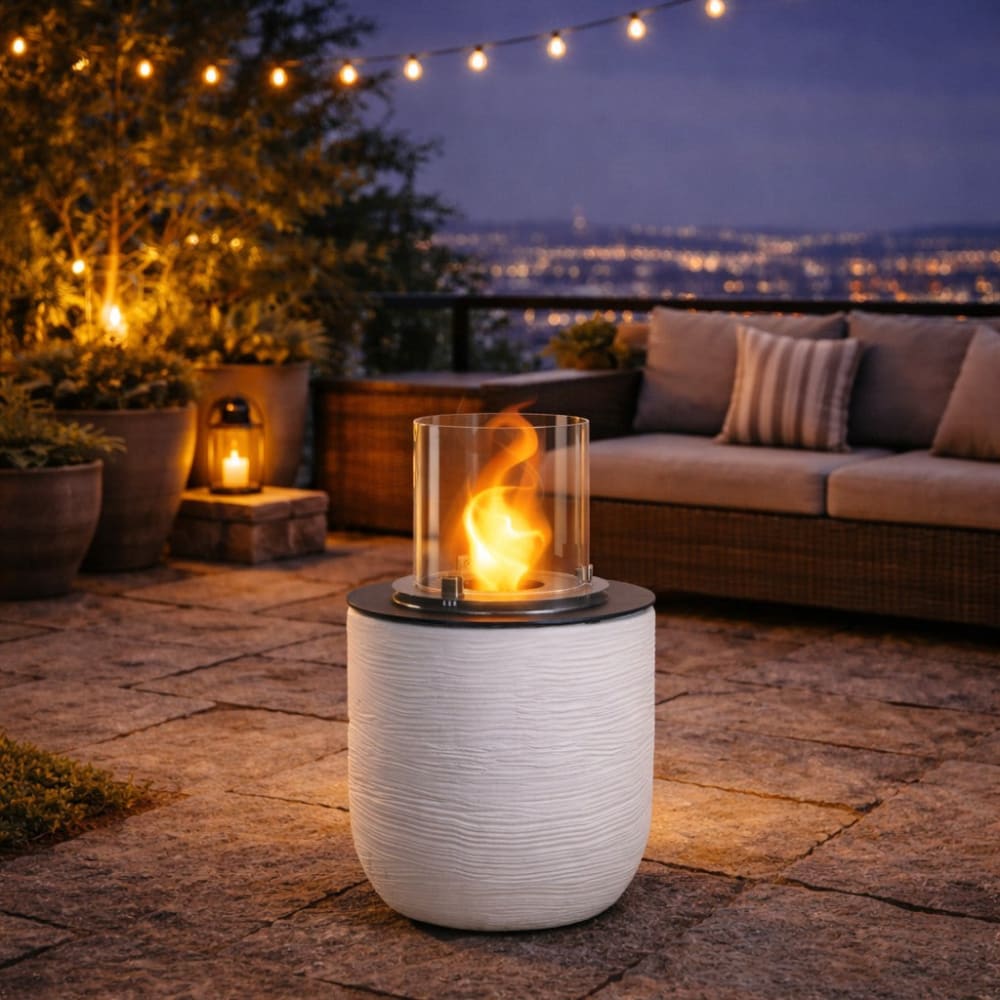 Chimenea de bioetanol divina fire blanco perla 35x55 cm