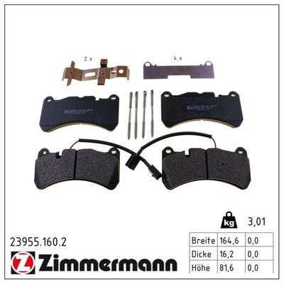 ZIMMERMANN Bremsbelagsatz, Scheibenbremse 23955.160.2 Vorderachse für ALFA ROMEO