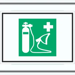 HB-Druck Sauerstoffgerät Symbol Aufkleber A3 (297x420mm)