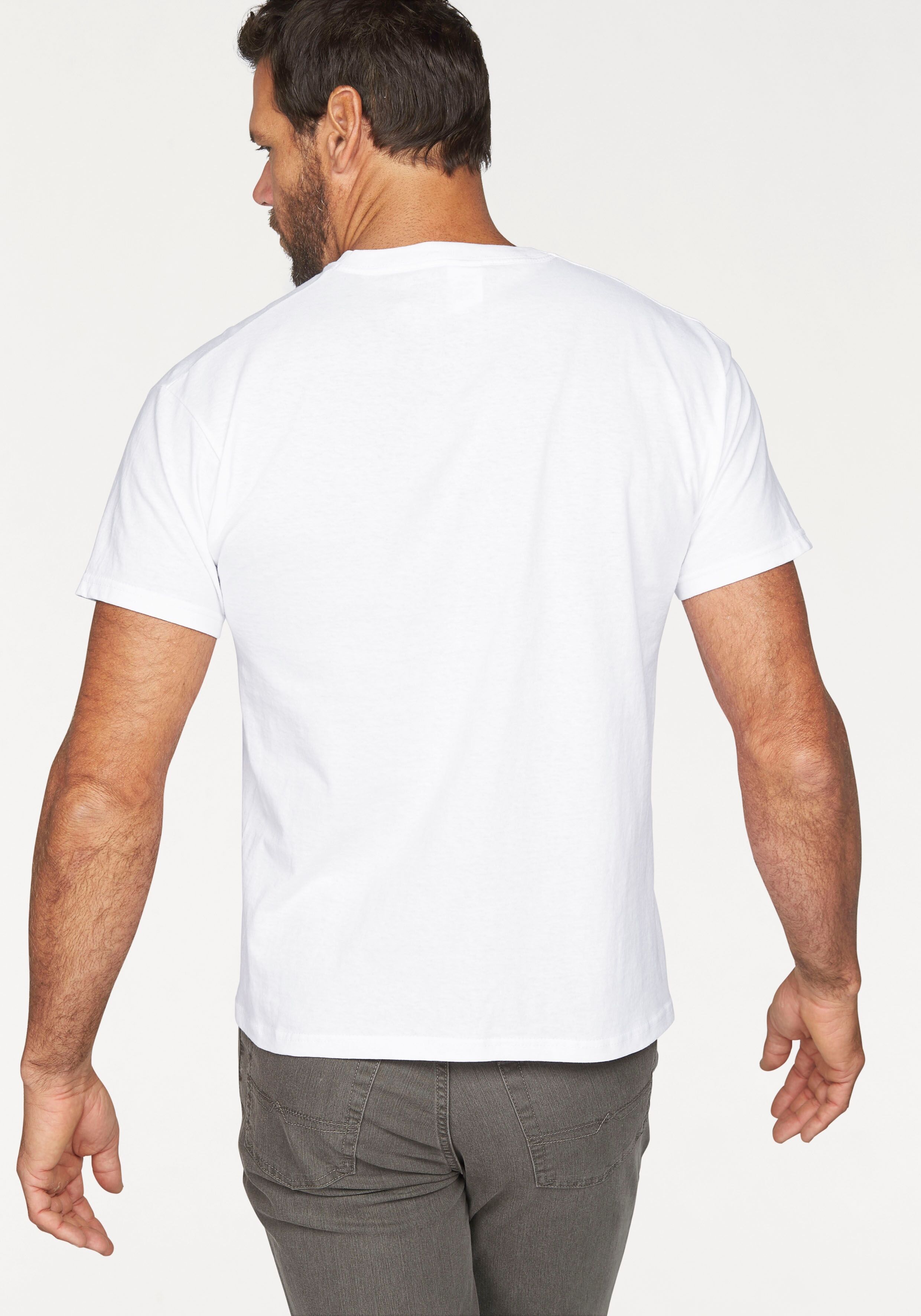 T-Shirt FRUIT OF THE LOOM "sechs Stück in unterschiedlicher Farbkomination", Herren, Gr. 3XL (64/66), schwarz-weiss (weiß, schwarz), Single Jersey, Obermaterial: 100% Baumwolle, unifarben, Basic, schmal normal, Rundhals, Shirts T-Shirt, mit Rundhalsaussch