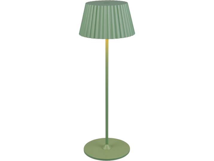 LED Außen-Tischleuchte REALITY LEUCHTEN SUAREZ , grün (pistazie), H:39,1cm Ø:13,5cm, Leuchten, LED Außen-Tischleuchte, Outdoor Akku Tischlampe inkl Ladestation USB-C, Touch-Dimmer Höhe 39cm