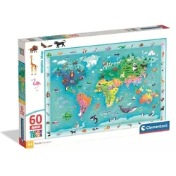 Clementoni: Wilde Tiere der Welt Maxi-Puzzle – 60 Teile
